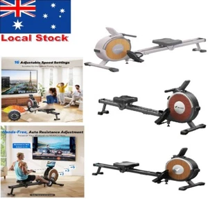 Rowing Machines Quiet Magnetic Flywheel 16 Levels Workout Fitness Gym Home Use - Picture 1 of 30