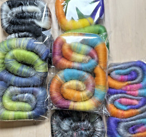 Exquisite Mystery Fiber Rolags Roving for Artful Yarn Spinning - 3oz