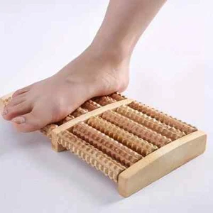Wooden Foot Massager Shiatsu Roller Perfect Home Spa Office Use Natural Wood - Picture 1 of 4