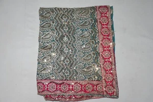 Paisley Dupatta langer indischer Hijab Damen Schal Blumen Handstickerei Schleier Stola - Bild 1 von 6