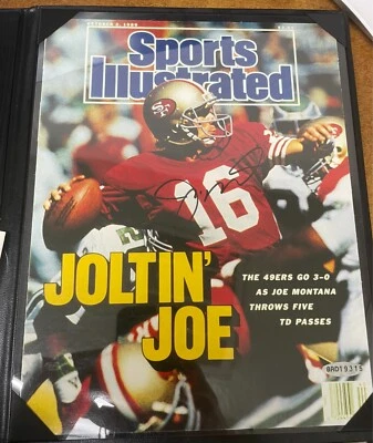 Joe Montana Auto October 2, 1989 Sports Illustrated U.D. Authenticated - Image 1 of 4