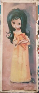D. Golding Girl Yellow Nightdress teddy bear cute moppet child vintage art print - Picture 1 of 4