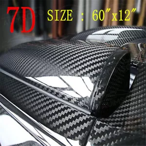 Black Carbon Fiber 12x60 inches 5Years Car Wrap Vinyl Roll with Air Release - Bild 1 von 12