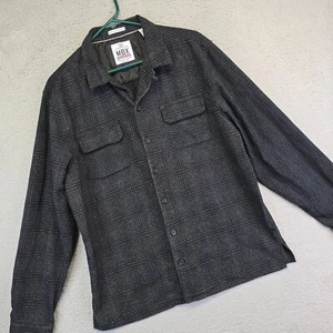 MBX Flannel Shirt Mens L Black Plaid Long Sleeve Button Check Cabincore Preppy - Picture 1 of 12
