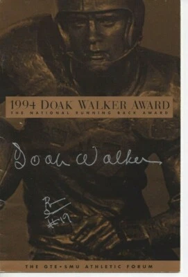 Folleto de banquete autografiado por Doak Walker Rashaan Salaam JSA envío gratuito C923 Foto 1 de 2