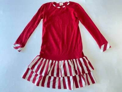 Túnica de Vestido Rojo Persnickety Talla 10 con Rayas Rojas Blancas Vacaciones B35 Foto 1 de 2