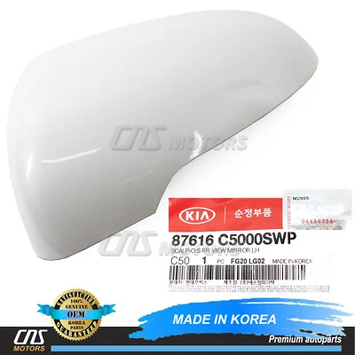 GENUINE Side Mirror Cover White LEFT DRIVER for 16-20 Kia Sorento 87616C5000SWP Foto 1 de 4