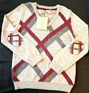 DEUX PAR DEUX Argyle V-Neck Sweater - Gray - NWT Boys 8 - Picture 1 of 1