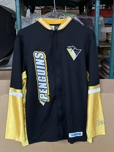 Vintage NHL Pittsburgh Penguins Quarter Zip Up Black Jacket Youth Large 14-16 - Picture 1 of 20
