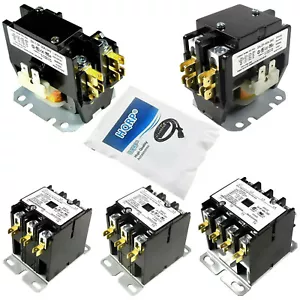 AC Condenser Contactor HVAC Definite Purpose Relay 1-4 Pole 24 or 120V UL Listed - Picture 1 of 48