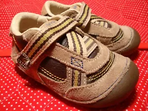 Stride Rite Leather Athletic Shoes Woody Espresso Brown w/Side Strap Soft    267 - Picture 1 of 7