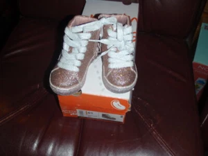 Baby Girl Shoes Size 6T Jumping Beans High Tops Shiny Stars LEMONSHERBERT NEW - Picture 1 of 4
