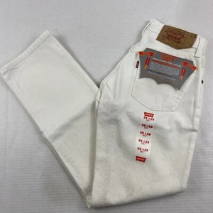 Pantalones de mezclilla blancos Deadstock Vintage Levi's 501 25x28 calce estudiantil-nuevos sin etiqueta - Imagen 1 de 5