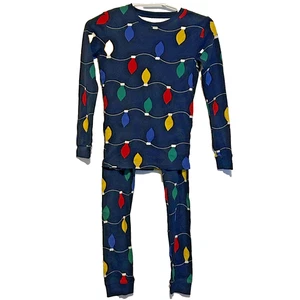 Carter's Christmas Lights Print Pajamas PJs Set Girls Boys Unisex Kids Size 14 - Picture 1 of 6