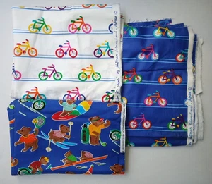 Hoffman International Fabrics - Colorful Bike And Bear Themed - Picture 1 of 8