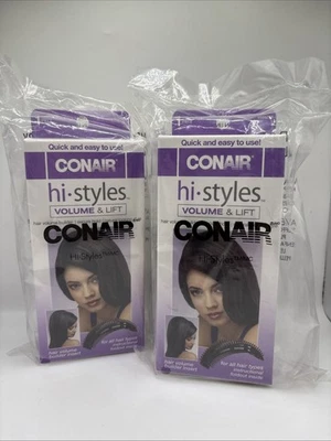 2 件 Conair Hi Styles Volume Lift 头发体积生成器香蕉夹类型 Bump It NIP — 第 1/2 张图片