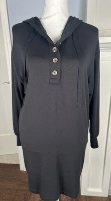 Lou & Grey Signature Soft Hoodie Dress Dark Charcoal Gray Athleisure Sz Small - Image 1 of 4