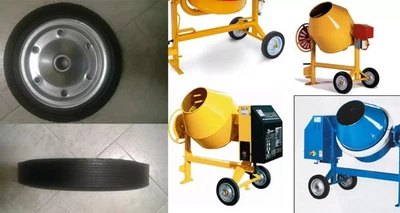 coppia Ruote ruota in gomma piena per betoniera diametro 35 cm con foro 35 mm - Immagine 1 di 3