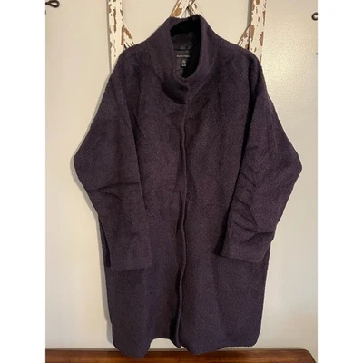 Eileen Fisher Womens XL Nocturne Sheared Suri Alpaca Wool Stand Collar Coat $698 - Image 1 of 4
