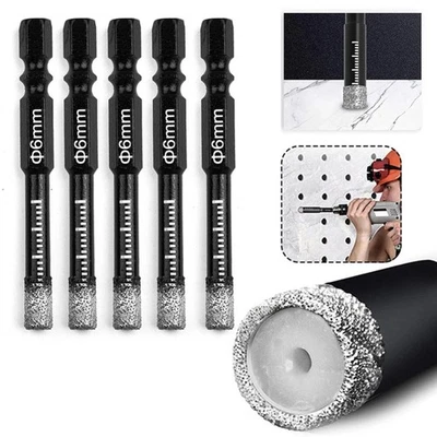 5-10x Dry Diamond Drill Bit 6mm For Porcelain Granite Tile Glass Ceramics Marble - image 1 of 4