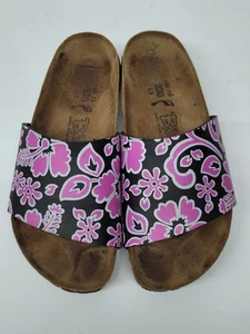 Sandalias BIRKI'S para mujer talla EU 35 (US 5) negras y rosas florales sin cordones - Imagen 1 de 7