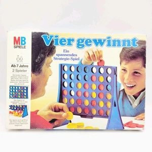 Vtg CONNECT 4 German Edition Game Original 1984 Vintage Retro MB VIER GEWINNT - Picture 1 of 5