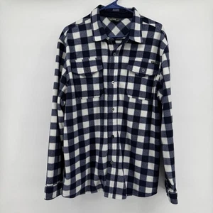 Men’s XL Eddie Bauer Fleece Flannel Button Up Shirt Jacket Plaid Blue  - Picture 1 of 8