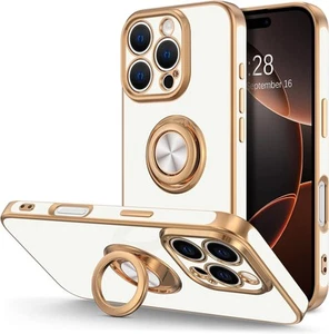 iPhone 16 Pro Etui ze stojakiem pierścieniowym 360° Obrotowy uchwyt pierścieniowy Magnetyczny Kic szer.x22 - Zdjęcie 1 z 7
