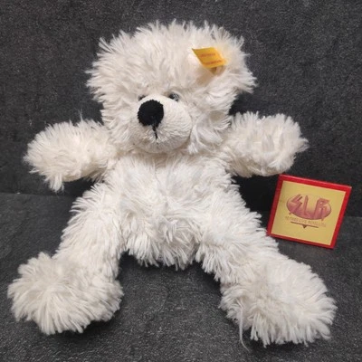 Steiff Lotte Teddybär Weiß 111365 Mit Knopf & Fahne | Ca. 17cm Groß  - Bild 1 von 4
