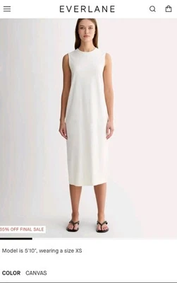 Новый с Ярлыками женская Everlane выходные бак платье, холст кремовый цвет, размер S - Изображение 1 из 4