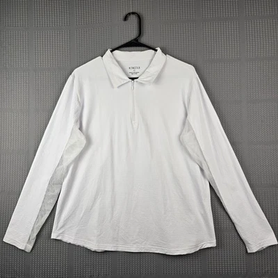 Icikuls Shirt 1/4 Zip White XL Long Sleeve Lightweight Mesh Vented Tennis Golf - Image 1 of 4