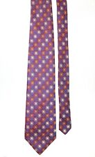 Dormeuil Red Geometric Floral Print Reflective Silk Tie 10 cm Wide