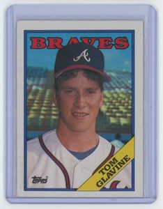 1988 Topps Baseball Tom Glavine (water stain bottom left) Rookie . Atlanta