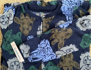 Carter's Boys 8 Fleece PJs Pajama Safari Animal Elephant NWT Footed Sleeper - Picture 1 of 1