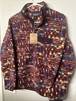 Pulôver feminino de lã novo com etiquetas Patagonia Fitz Roy patchwork Synchilla Snap-T XXS - Imagem 1 de 4