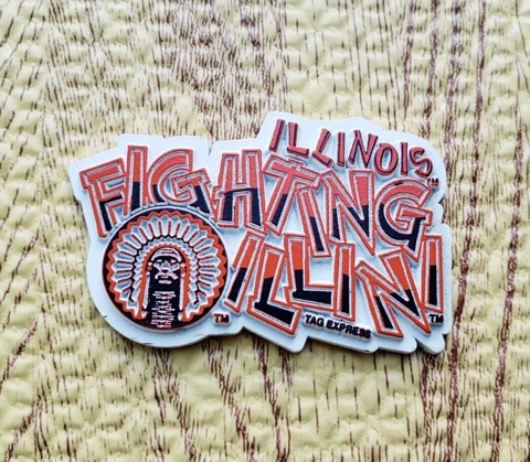 🔥 Illinois Fighting Illini Chief Illiniwek Throwback Magnet Fridge Cover