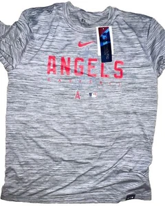 MLB Los Angeles Angels Baseball Grey Dri-Fit T-Shirt Large - Picture 1 of 2