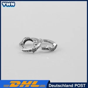 Elegante Ohrringe Sterling Silber Mond Stern Nachthimmel - Bild 1 von 8