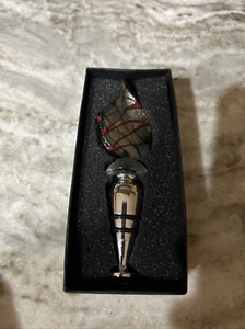 VA Bene Murano Glass bottle stopper Two’s Company green black NEW Box - Picture 1 of 8