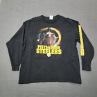 Vintage Logo Athletic Pittsburgh Steelers Mens Black Shirt Size XL Long Sleeve
