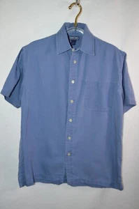 Men's Structure button up pocket short-sleeved shirt blue large - Picture 1 of 4