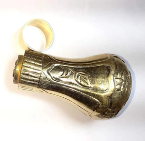 Manopola ottone massiccio lucido manico testa design antico inciso topper canna da passeggio - Foto 1 di 6