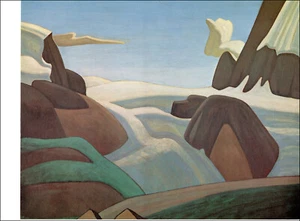 Impresión vintage 1969 Lawren Harris Brazeau Snowfield 1926 bellas artes Canadá nieve - Imagen 1 de 3