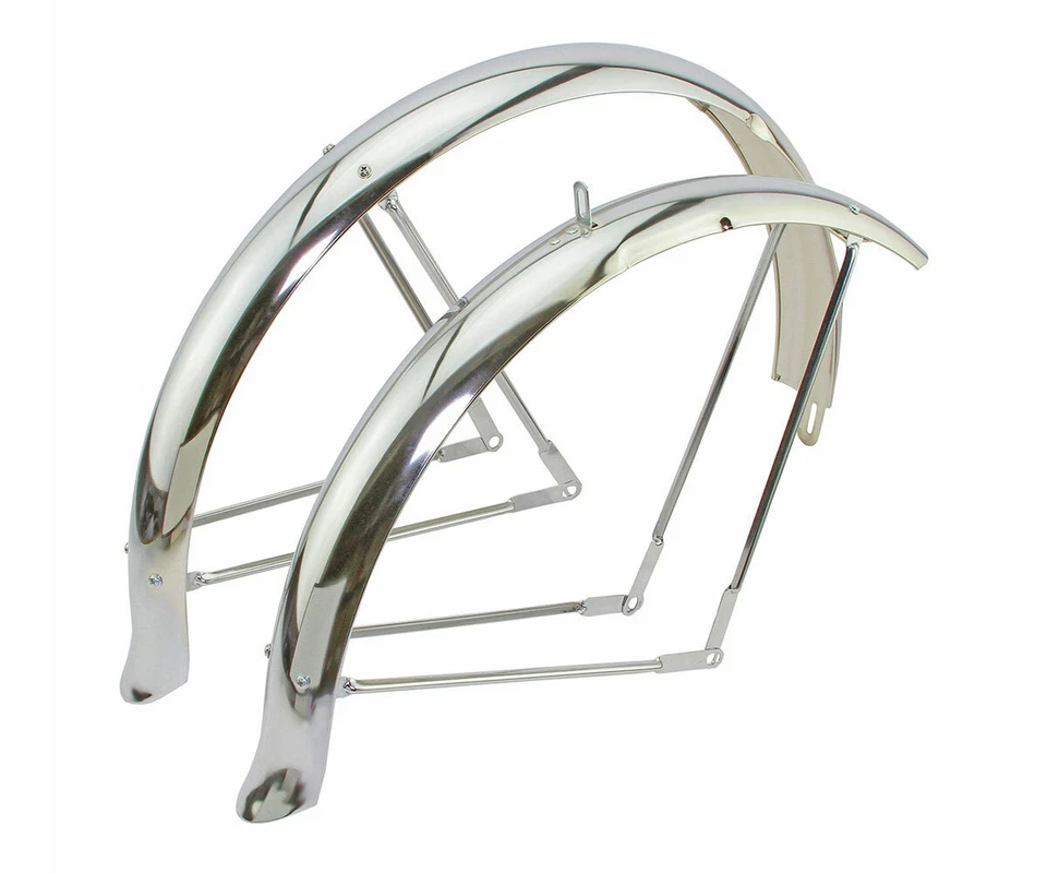 NEW! ORIGINAL 26" LOWRIDER FLARED STANDARD BALLON FENDER SET IN CHROME. - Image 1 of 1