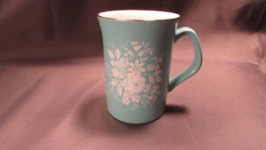 Tazza vintage Royal Winton Grimwades turchese blu bianco fiori bordo oro tazza - Foto 1 di 7
