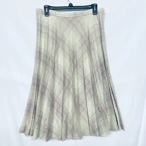 Vintage Paula Brooks 1970's Accordion Pleated Plaid Skirt Wool Blend Size 16 - Picture 1 of 7