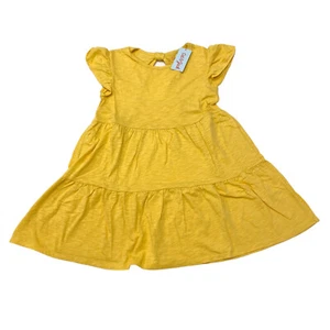 Cat & Jack Girls Size M 7/8 Tiered Hem Dress Cut-Out Back Light Mustard
