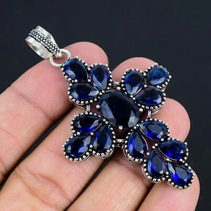 Tanzanite Quartz Gemstone Handmade 925 Sterling Silver Pendant Jewelry For Gifts - Picture 1 of 4