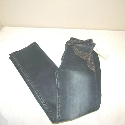 Pantalón vaquero Reba mezcla de algodón pierna recta tachonado azul 8 nuevo con etiquetas Foto 1 de 4