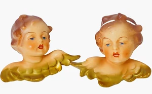 Antiche statuine angelo dipinte a mano firmate Friedel Germania cherubini di Natale 1940 - Foto 1 di 20